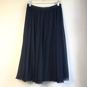 Black pleated lined floaty maxi skirt whimsygoth witchy corpcore cottagecore M